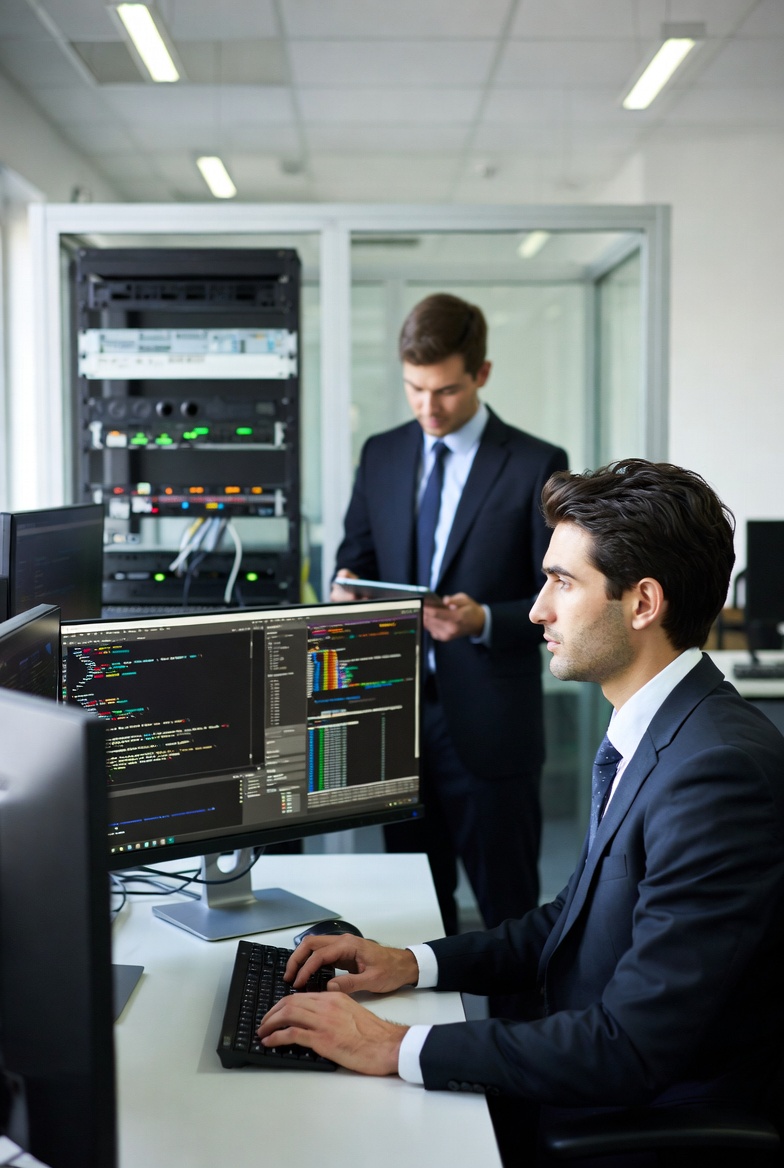 Edmonton IT professionals collaborating on co-managed it support for a local business